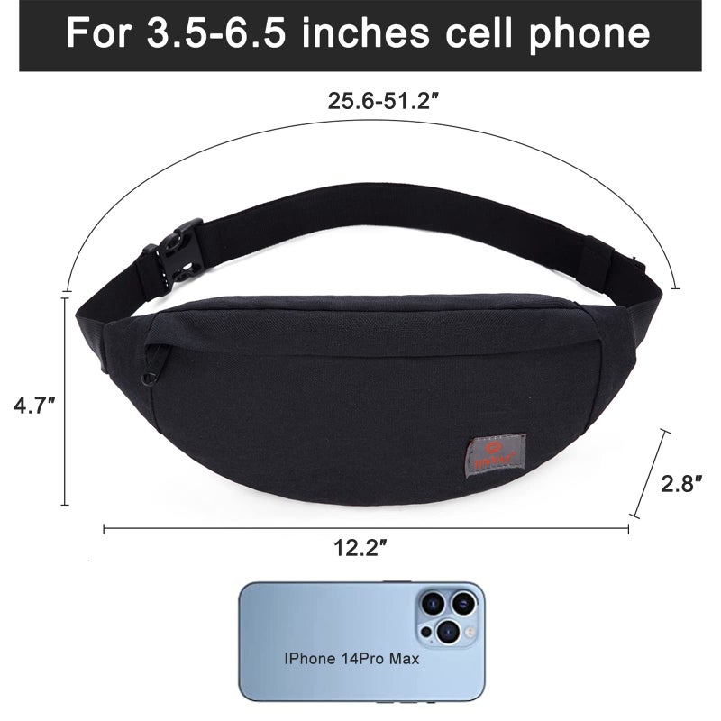 TINYAT Small Fanny Packs for Women Men Waist Bag Sling Bag Super Lightweight For Travel Cashier's box, Tool Kit T201, Black - Image 4